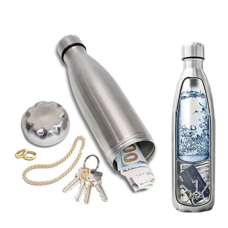 Garrafa de água de desvio de 750ml – Recipiente secreto portátil com compartimento secreto oculto para comprimidos, dinheiro/objetos de valor