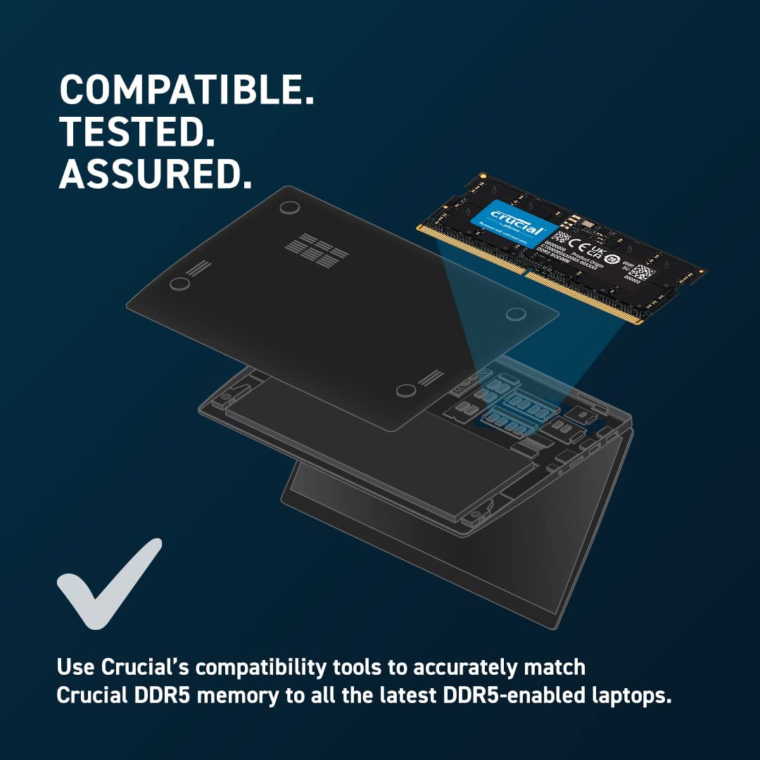 Nina ial-Mémoire RAM pour ordinateur portable, 32 Go, 16 Go, DDR5, 4800MHz, 5600MHz, 1.1V