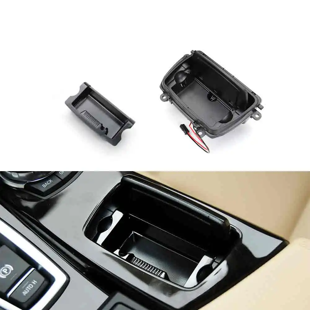 Console central do carro cinzeiro caixa cinza caso capa para bmw série 5 f10 f11 f18 520 523 525 528 530 2010-2017 51169206347