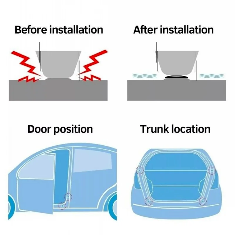 ประตูรถ Anti-collision แผ่นซิลิโคน Self-กาวสติกเกอร์ปิดประตู Soundproof เงียบบัฟเฟอร์ปะเก็นรถอุปกรณ์เสริม