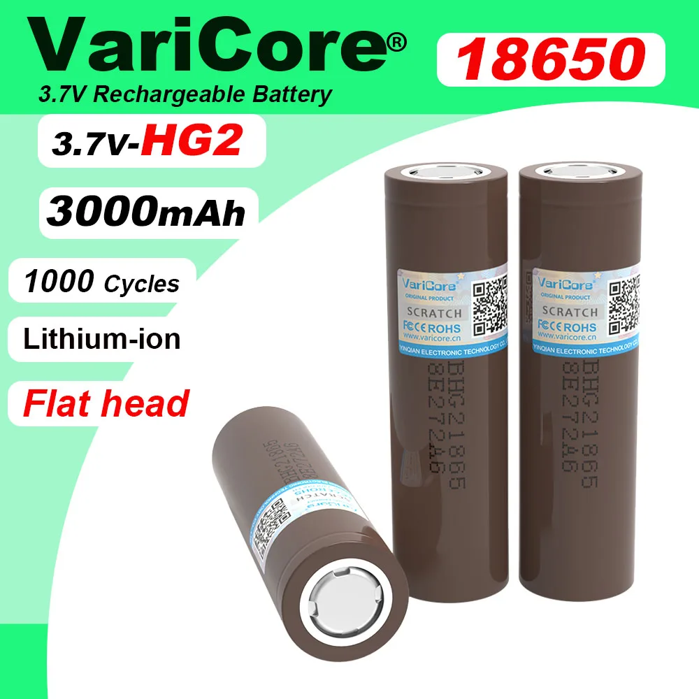 100% новый оригинальный аккумулятор HG2 18650 3000 мАч 18650HG2 3,6 В, разряд 20 А, предназначенный для hg2 Power, перезаряжаемая батарея