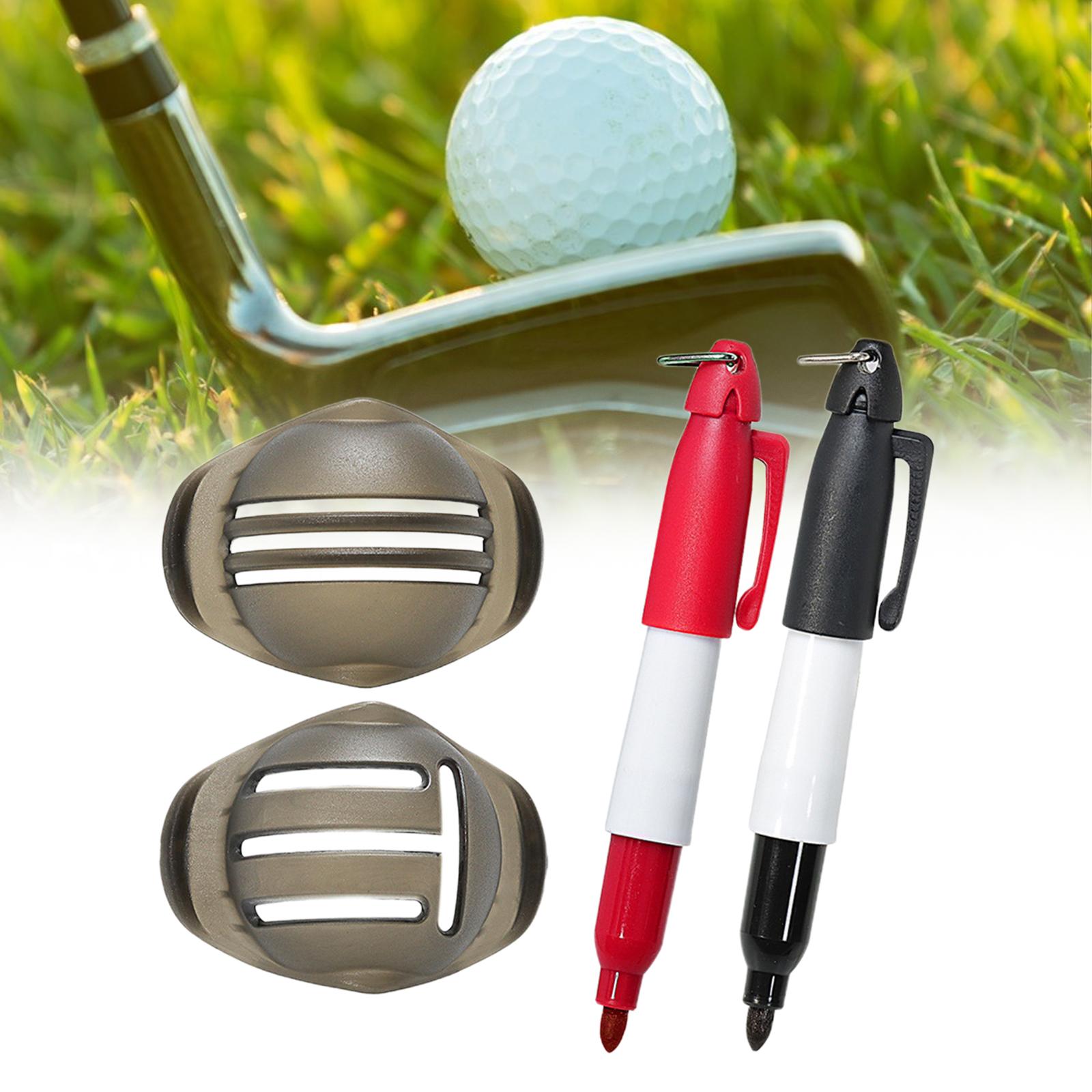 2x conjunto de marcadores de bola de golfe ferramenta de alinhamento de bola de golfe para linhas retas presente masculino