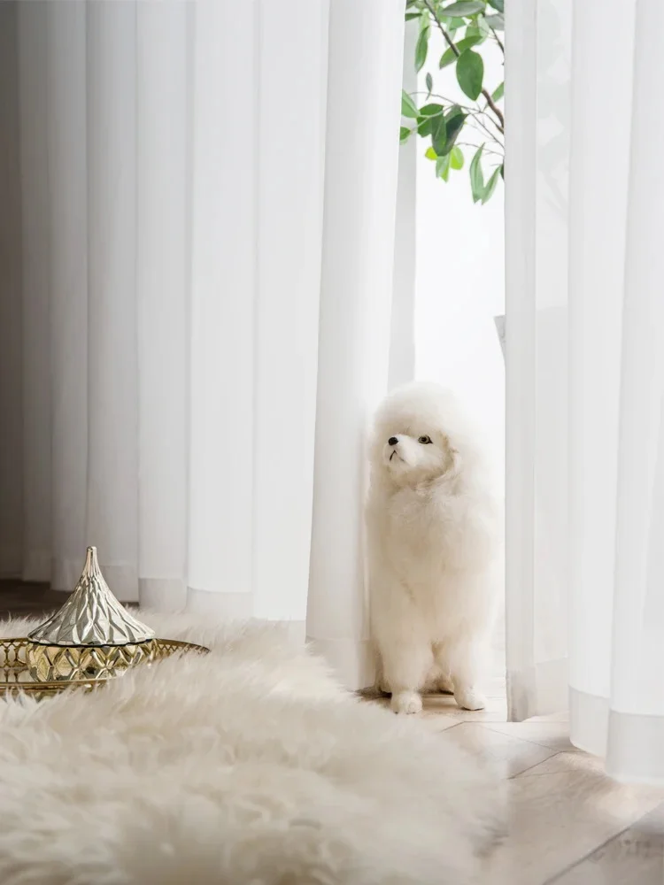 S Gấp Lượn Sóng Màn Siêu Mềm Tuyết Nguyên Chất Cửa Sổ Voan Sóng Rèm Cửa Cho Phòng Khách Lớn Voan Sheer Voile phòng Ngủ