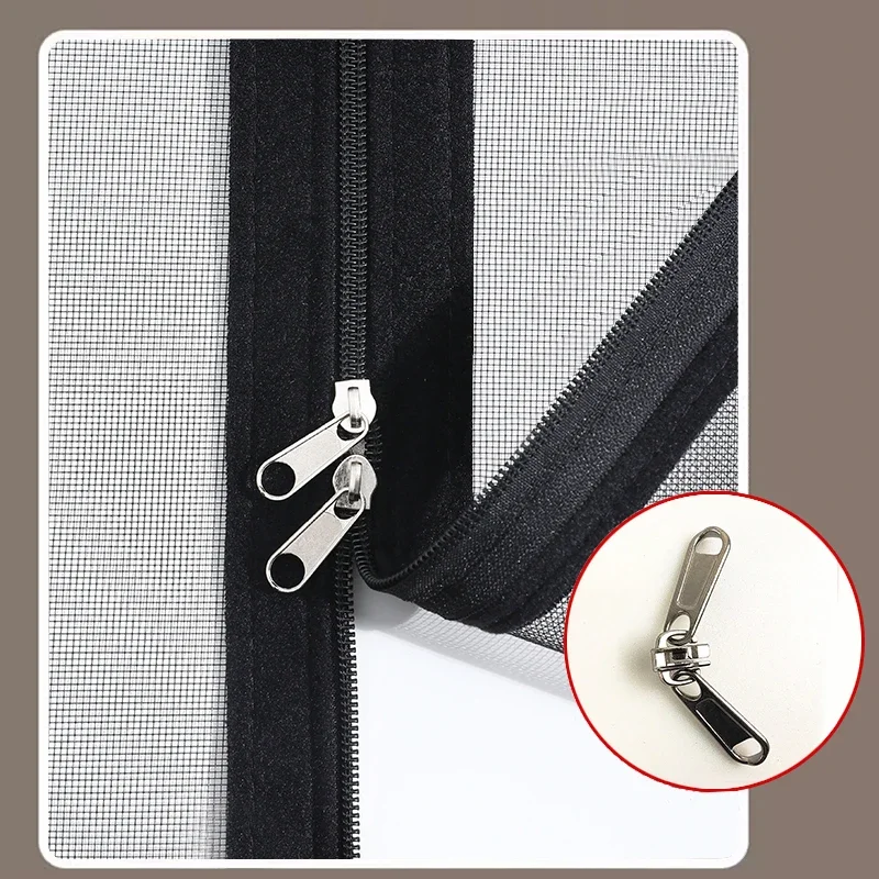 Black，Mosquito nets for window zipper ，Self Adhesive Mosquito Net Indoor mesh Invisible Customizable Anti ，mosquito netting