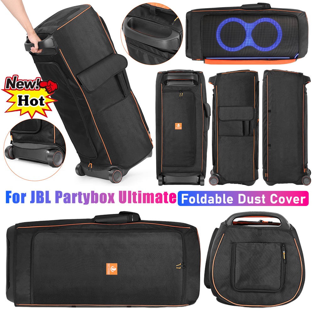 Für JBL Partybox Ultimate Lautsprecher, faltbare Abdeckung, wasserdichter Stoff-Staubschutz, multifunktionale Tasche mit seitlicher Aufbewahrungstasche