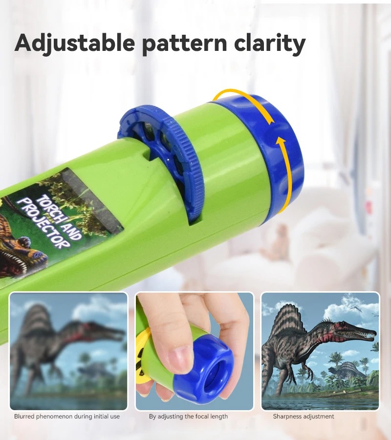 Children's Early Education Projector Flashlight Story Early Education Puzzle Dinosaur Ocean Space Pattern Bedtime Toy