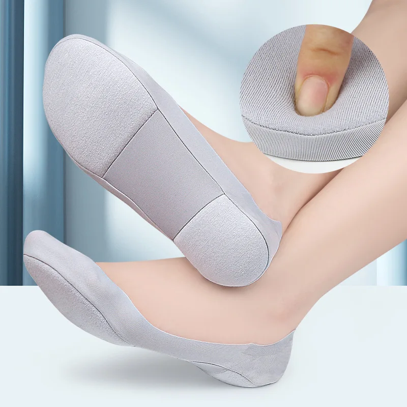 NEW Women Boat Sock Plantar Fasciitis Shoes Insole Socks Insoles for Feet Shock Absorbing Shoe Sole Invisible Non Slip Shoe Pads