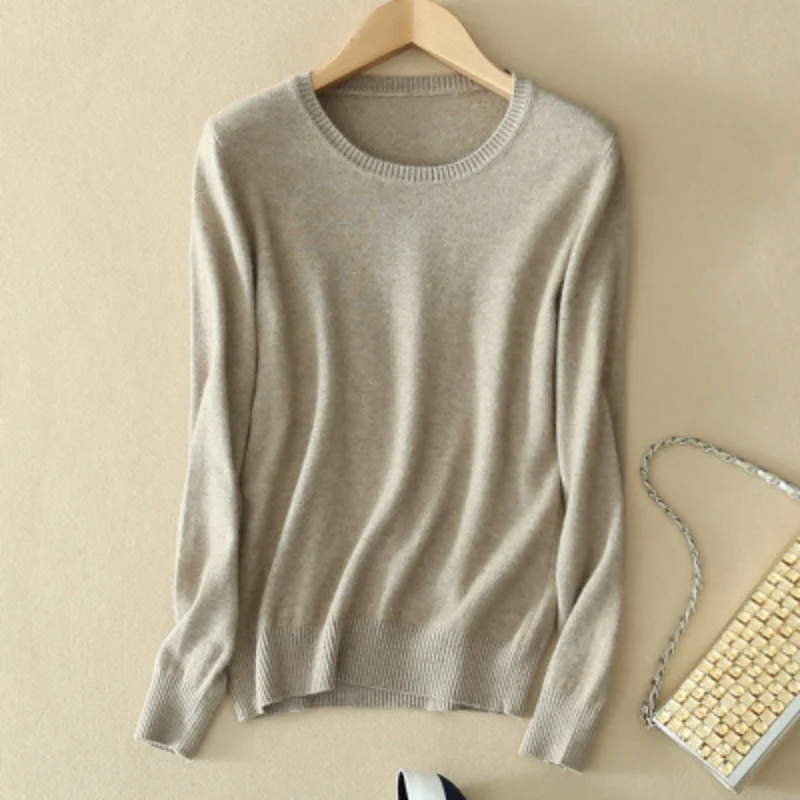 2024 herbst Winter Pullover Frauen Lange Hülse O-ansatz Stricken Tops Solide Slim Fit Bodenbildung Shirt Koreanische Mode Pullover Strickwaren
