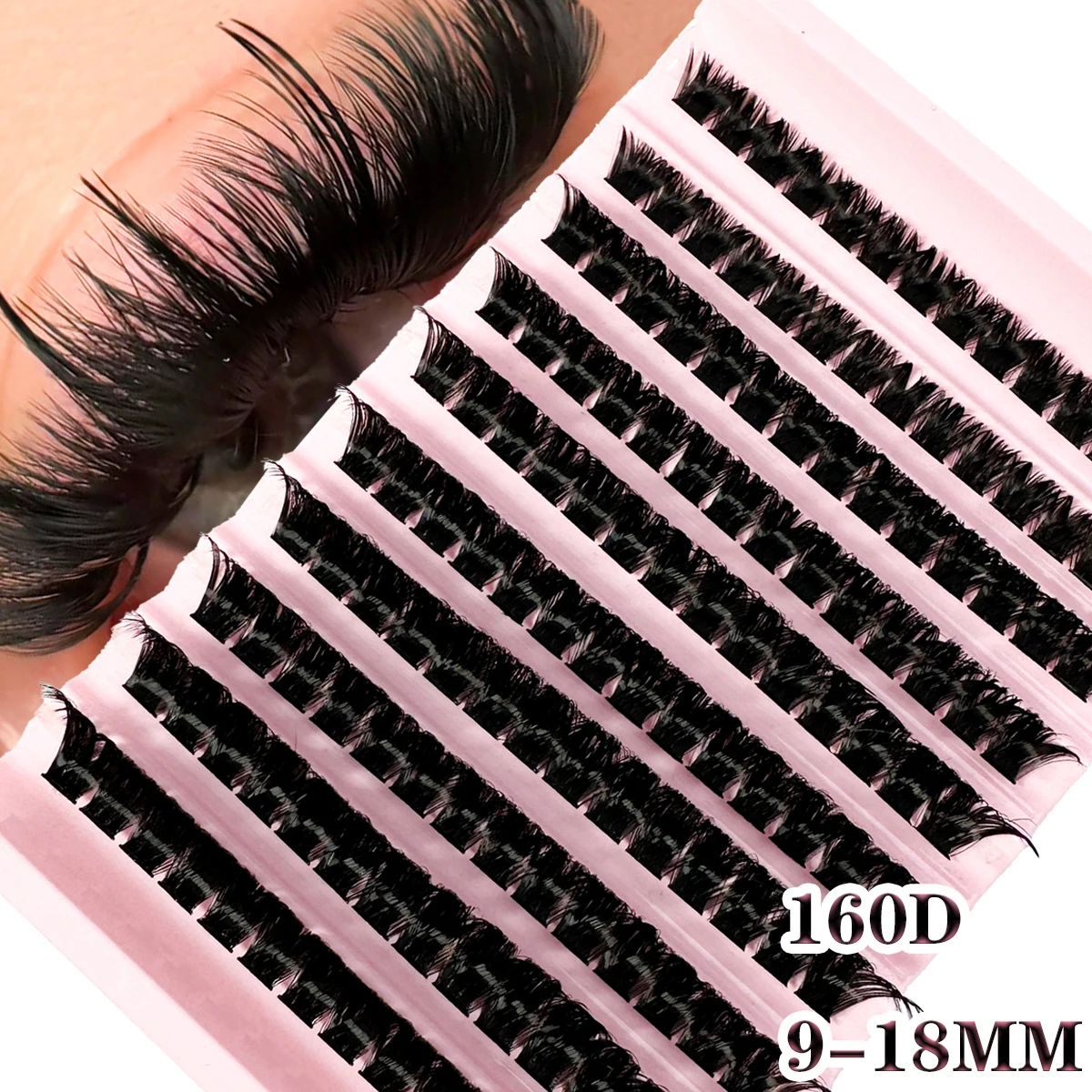 Nuevo 160D 10 filas extensión de pestañas individuales pestañas naturales de imitación de visón extensión de pestañas individuales maquillaje Cilia
