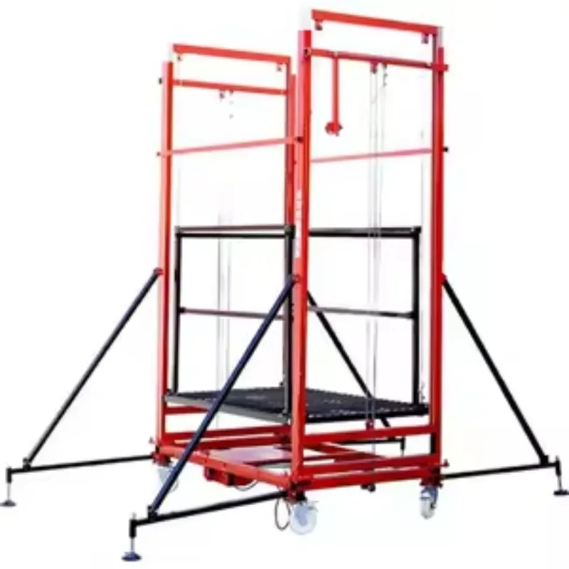 Electric Mobile Scaffolding Lift With Remote Control 500KG Load Capacity Folding Platform For Construction Work