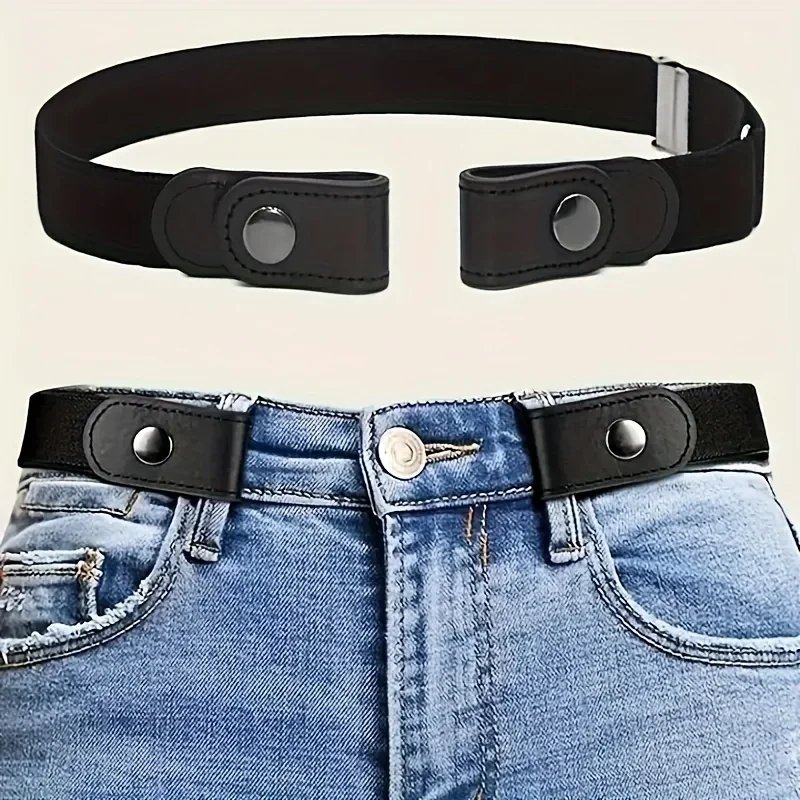 Cinturón sin hebilla para pantalones vaqueros, vestidos, cinturón elástico sin hebilla para mujeres/hombres, sin bulto, sin complicaciones