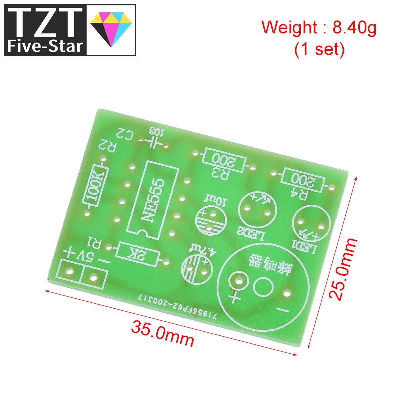 1/3PCS NE555 Multivibrator Kit NE555P Steady-state Circuit Dual Flash LAMP DIY KIT