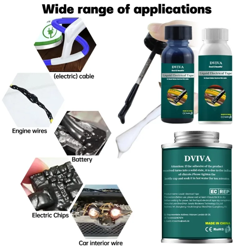 Insulation Paste Sealant Liquid Electrical Tape Suitable Fix Line Glue for Wires Cables Home Liquid Insulation Adhesives Sealer