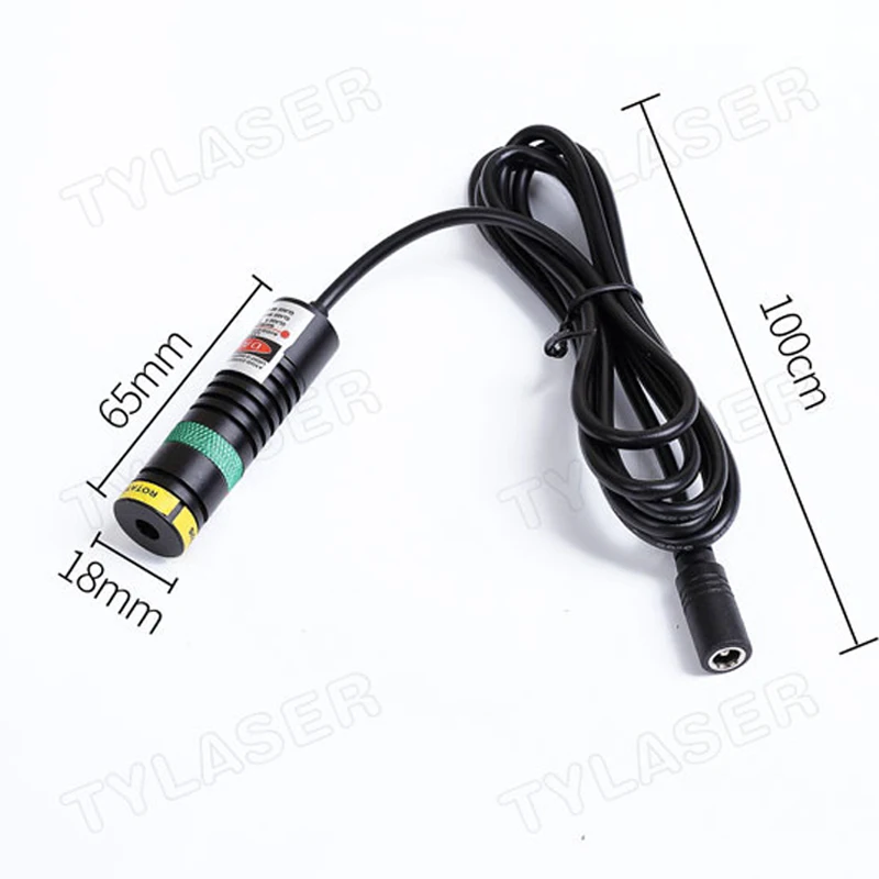 초점 조절 가능 녹색 선 레이저 모듈, 절단 위치 지정용, EU 어댑터 무료, D18 x 65mm, 520nm, 10mw, 20mw, 30mw, 50mw, 100mw
