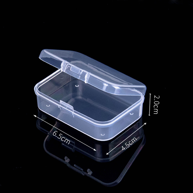 Mini caja de plástico, caja Rectangular, caja translúcida, caja de embalaje, caja de almacenamiento a prueba de polvo, contenedor de caja de almacenamiento de joyería sólido fuerte