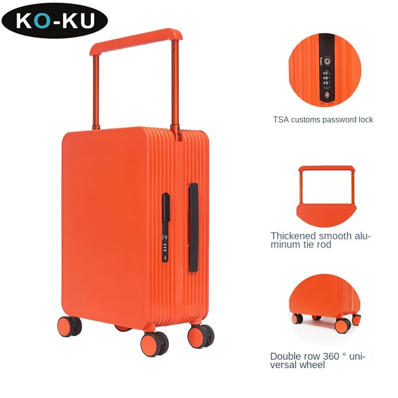 KO-KU กว้างรถเข็นกรอบอลูมิเนียมกระเป๋าเดินทางเงียบ Universal ล้อกระเป๋าเดินทาง 24 นิ้วกระเป๋าเดินทาง 20 นิ้ว Boarding Box