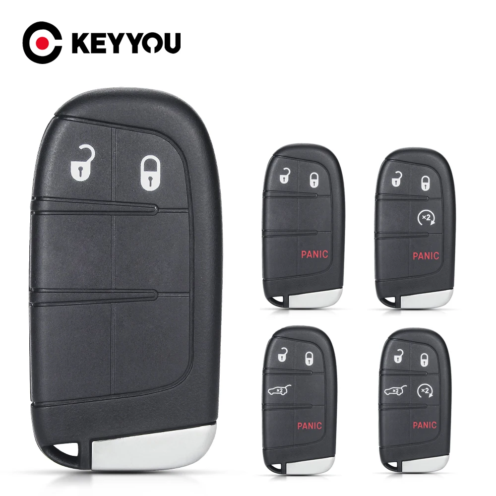 Keyyou para jeep renegado compass cherokee dodge ram 1500 carregador de viagem chrysler 1500 2/3/4/5 botões escudo chave remota inteligente