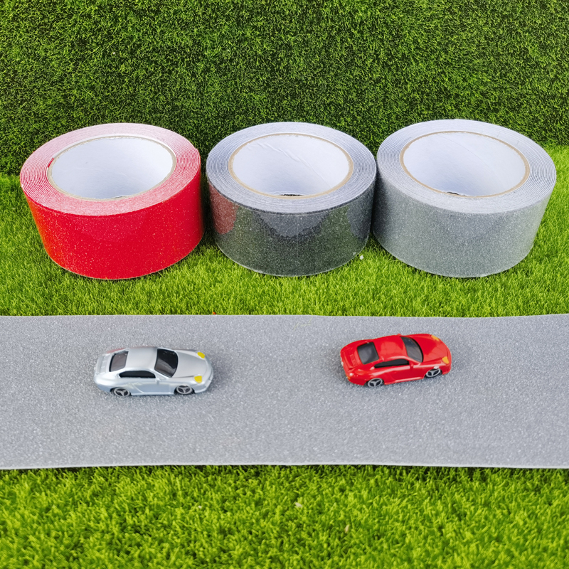 โมเดลทางหลวง สติ๊กเกอร์ถนน เนื้อเม็ด interstate Tar Road สีดํา เทปรถไฟสีเทา พร้อมกาว Landscape Country Road