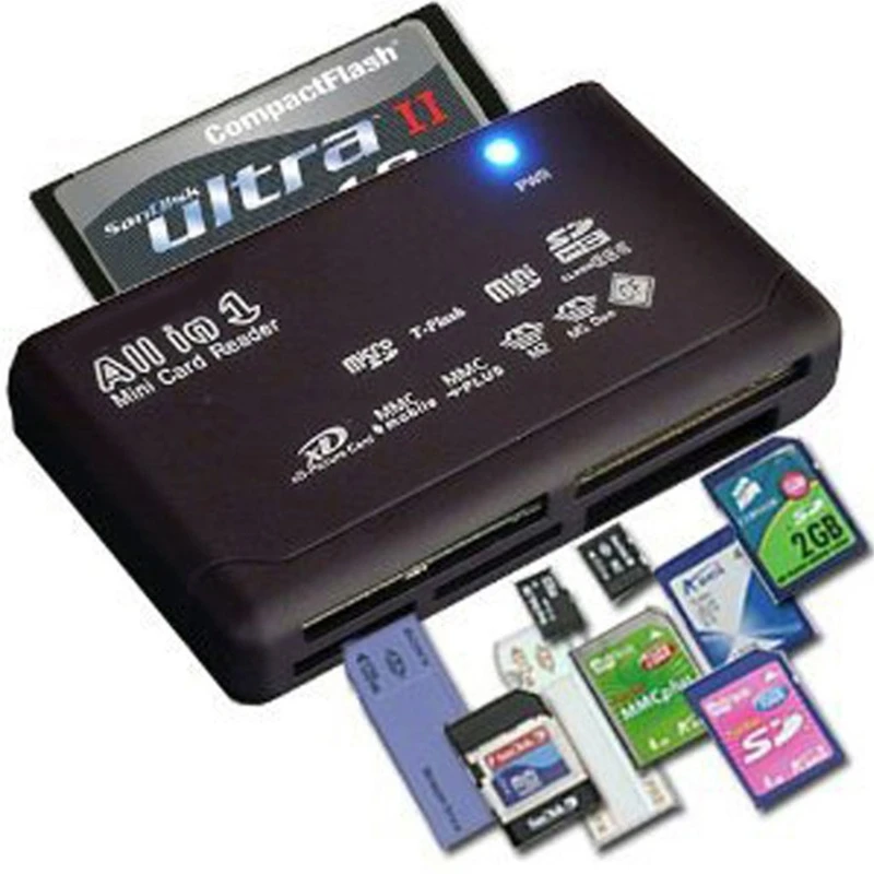 Przenośny czytnik kart SD L9NA USB All-in-1 odczytuje karty pamięci Flash jednocześnie uniwersalny Adapter Multi Hub dla CF XD