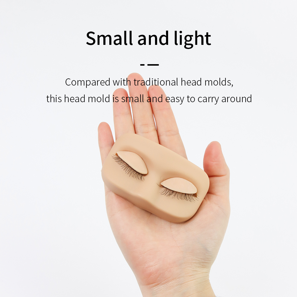 GLAMLASH Mini Lash Flat Model Head Practice Eyelash Extension Training Head With Removable Replacement Eyelids