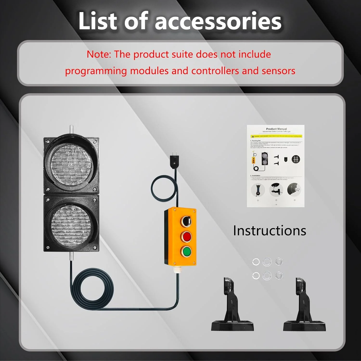Traffic Lights Red Green Stick Safety Signal Light Indicator Warning 100mm Control Button Controller Security Led Signals 220v