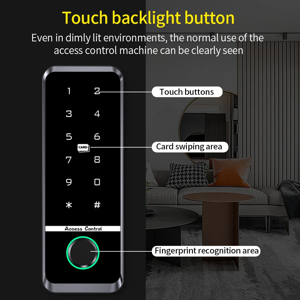 Fingerprint Access Control System IP66 Waterproof Biometrics Outdoor RFID Keypad Reader Touch Panel Wiegand 26 34 for Home Door