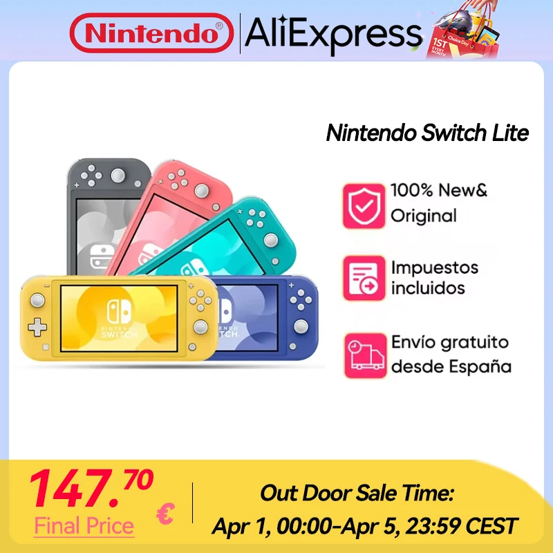 Nintendo Switch Lite Nintendo Switch consola de juegos portátil 32G almacenamiento interno pantalla táctil LCD de 5,5 pulgadas Bluetooth 4,1 Coral