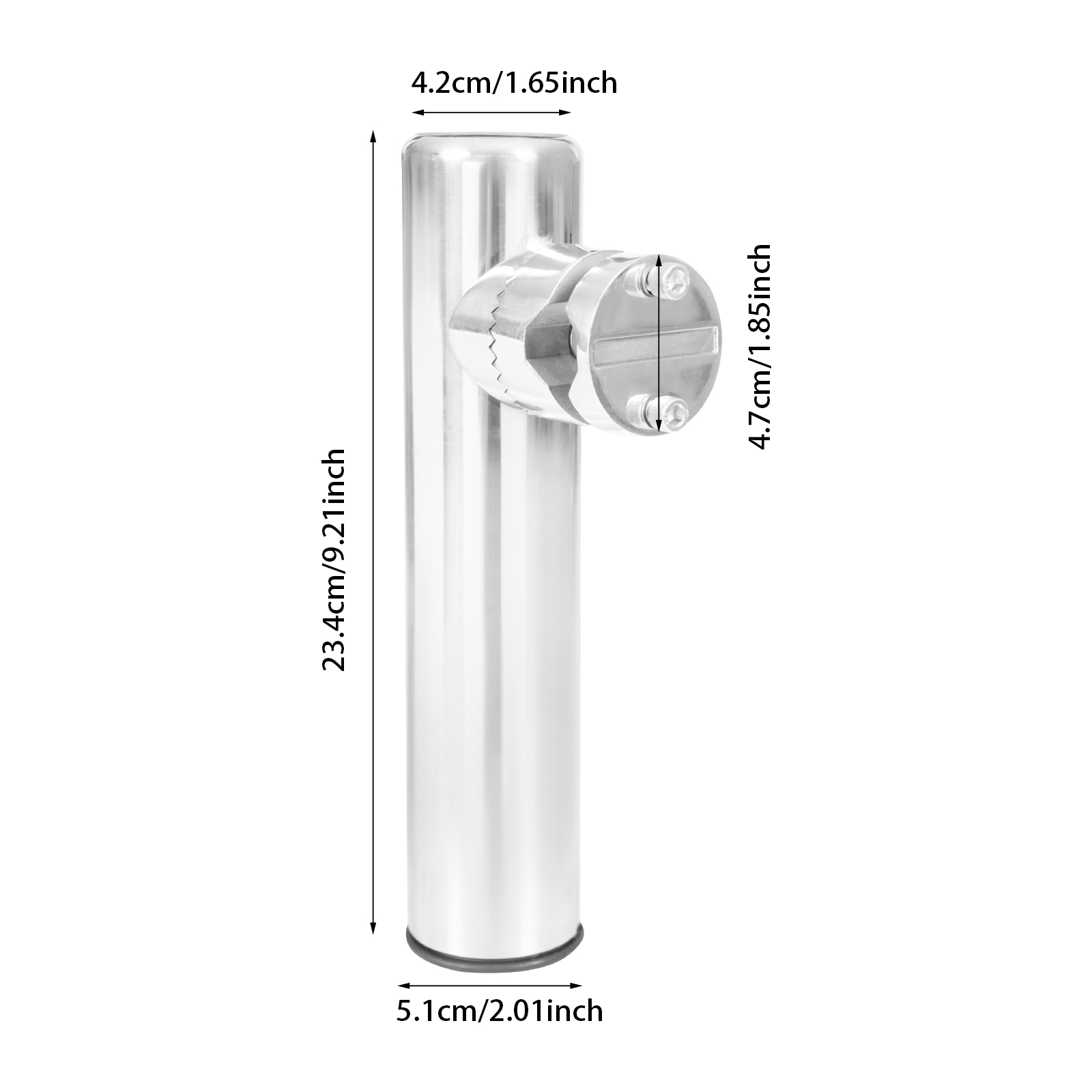 2 Stück Edelstahl-Angelrutenhalter für Fischerboote. Für Schienen von 19 mm (3/4 ") bis 25 mm (1") Durchmesser.