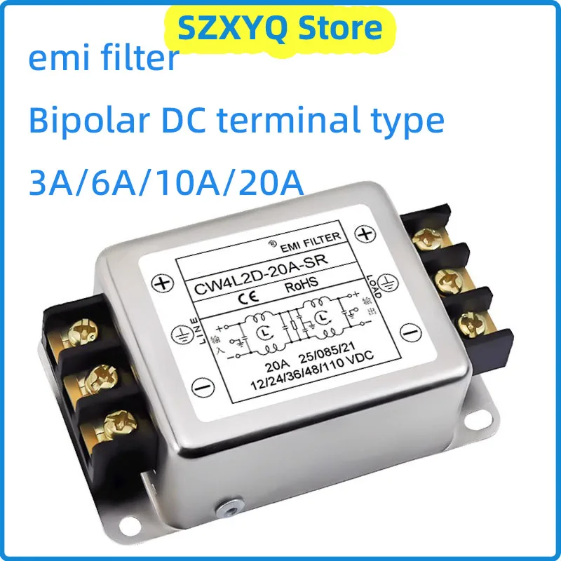 EMI-Filter Anschlusstyp DC zweistufig CW4L2D-3/6/10/20A-SR Netzteil Filter Leistungsreiniger Anti-Interferenz