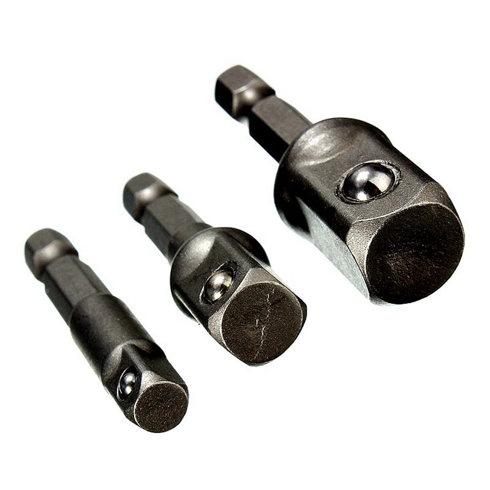 3 Lục Giác Ổ Cắm Đầu Khoan 1/4 "3/8" 1/2 "Chuôi Lục Giác Nối Dài Mũi Lục Giác Ổ Cắm Lái Xe cho Dụng Cụ Điện