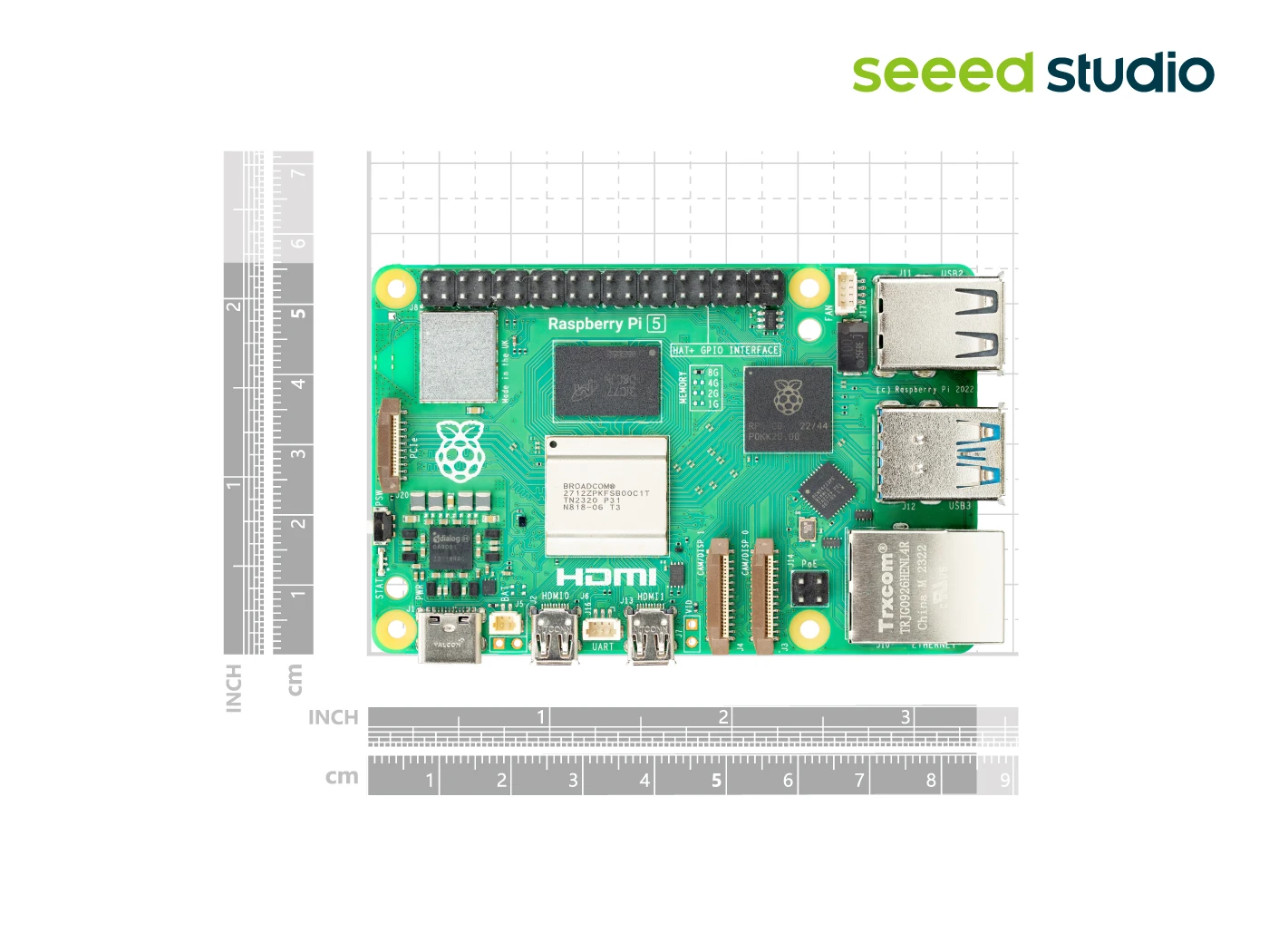 Raspberry Pi5 8 GB Laptop, Raspberry Pi 5 MIni-PC-Computer, 2,4 GHz 64-Bit-Quad-Core-Arm Cortex-A76, Bluetooth5.0, BLE Wireless