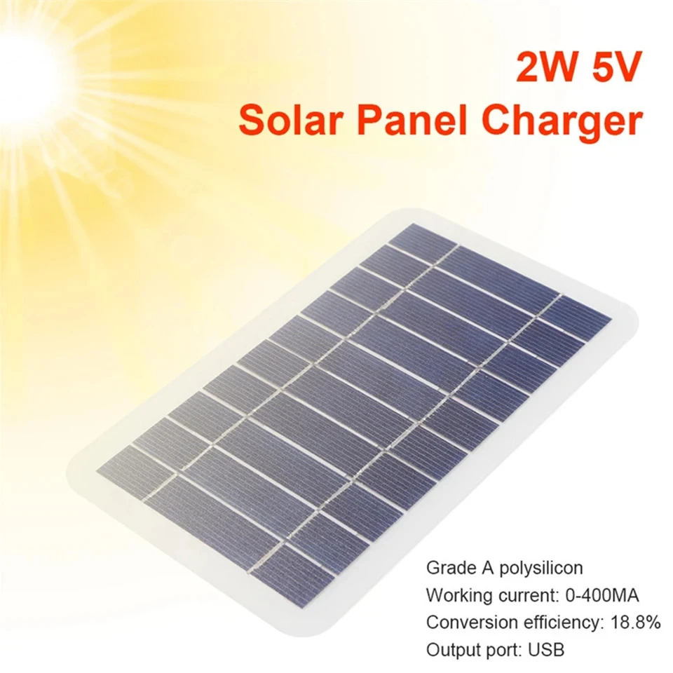 2W 5V Solar Panel Portable For Fast Phone Charging Outdoor Mini Solar Charger 157*94mm Outdoor Portable Solar Cell Plate