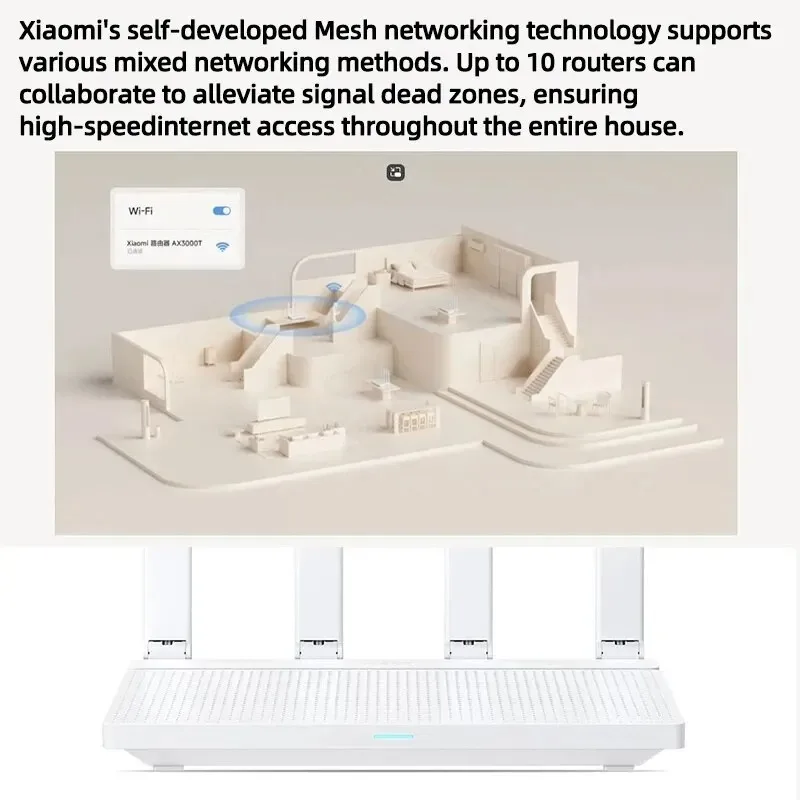 NEW Original Xiaomi AX3000T Router 5GHz 160MHz Broadband 1.3GHz Processor High Speed NFC Connection For Home Office Games -CN
