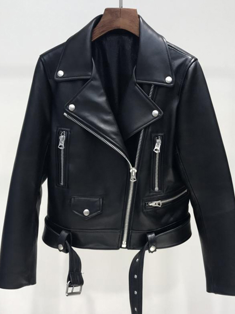 Fitaylor Herbst Frauen Faux PU Leder Jacke Casual Revers Lange-sleeve Zipper Outwear Weibliche Motorrad Streetwear Mantel