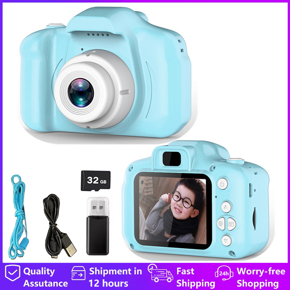 Детские цифровые фотоаппараты HD-камера 1080P, видеоигрушки, 2-дюймовый цветной дисплей, уличная камера, зеркальная камера, детская игрушка + карта памяти TF