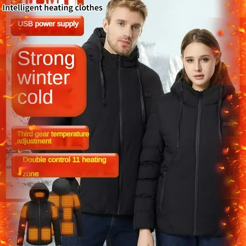 2025 Heizjacke Männlich Weiblich 11 Zonen Heizung Gepolsterte Jacke USB Smart Heizung Kleidung Outdoor Ski Wasserdicht Warm Parka 6XL