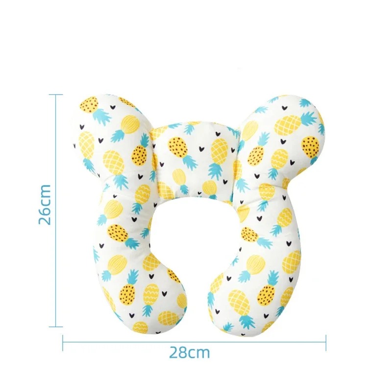 Cuscino per passeggino multifunzionale Nuovo cuscino a forma di U per bambini in cartone animato morbido cuscino per bambini da viaggio per auto