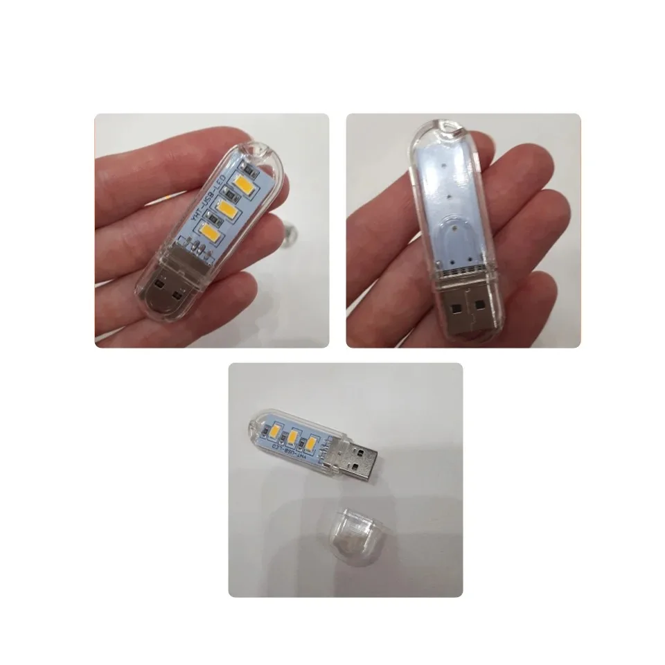 24/8/3LEDs Mini USB LED Book Light RGB Ultra Bright Reading Lamp SMD Bulb For Power Bank Laptop Notebook Przenośne lampki nocne