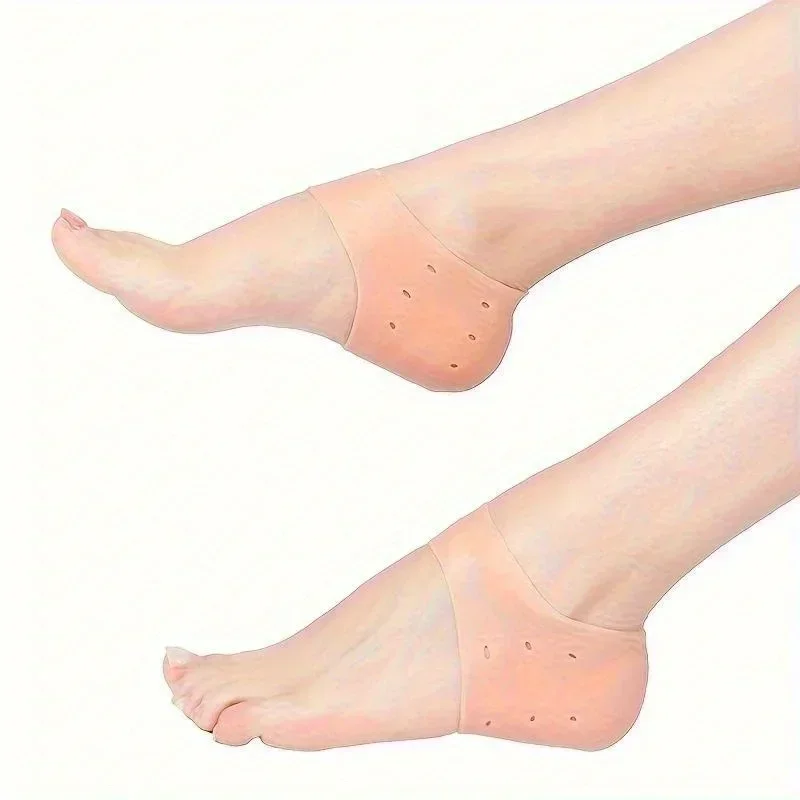1쌍 실리콘 고무 젤 양말 갈라짐 방지 라이너 힐 양말 탄력 있는 실리콘 보습 발 피부 관리 힐 발 보호