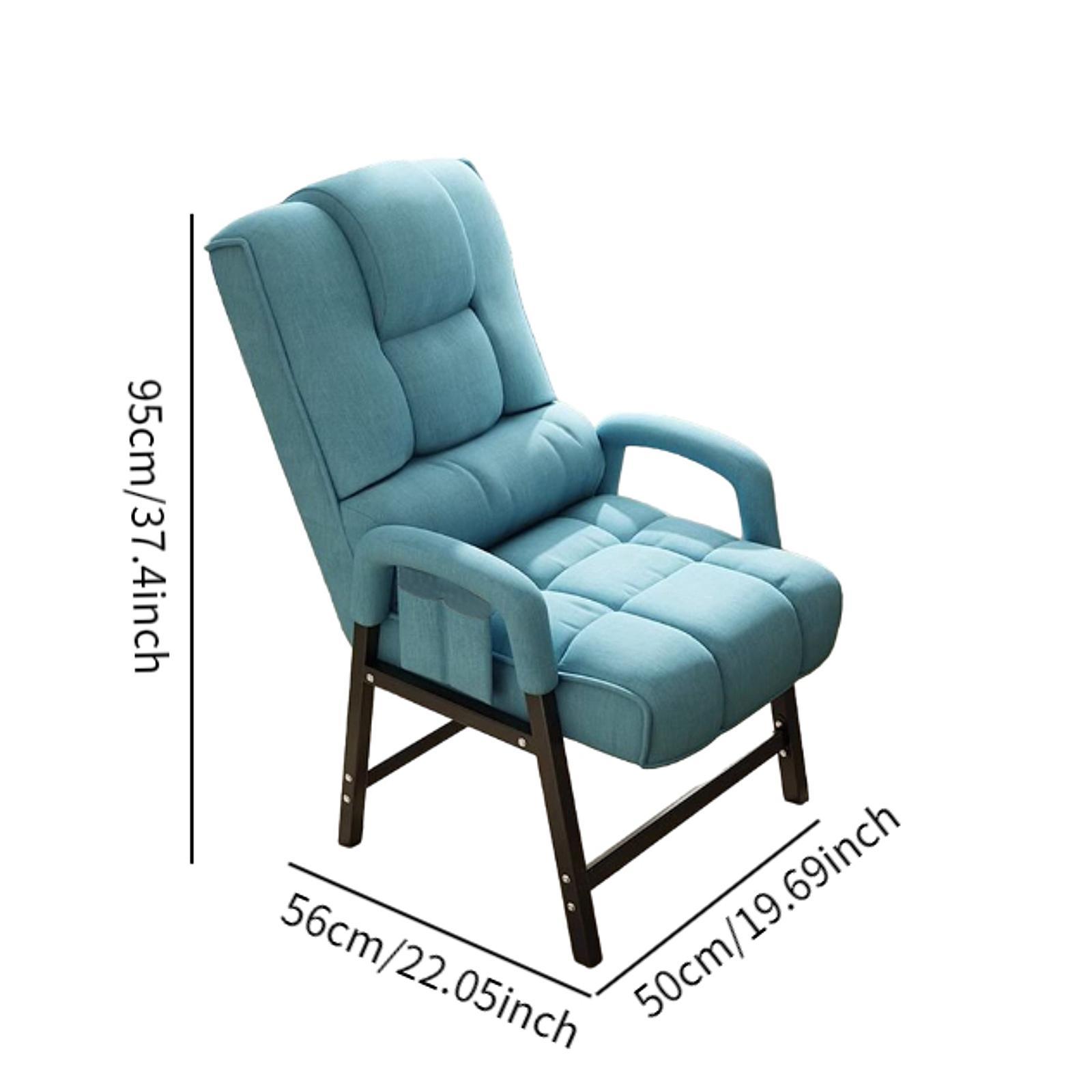 Adjustable Reclining Chair with Padded Cushion Seat Metal Frame Comfortable Computer Chair for Office Ergonomic Gaming Chair