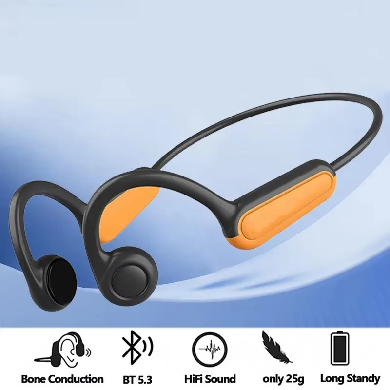 Nuevos auriculares deportivos de conducción ósea Real, auriculares inalámbricos compatibles con Bluetooth, manos libres con micrófono para correr