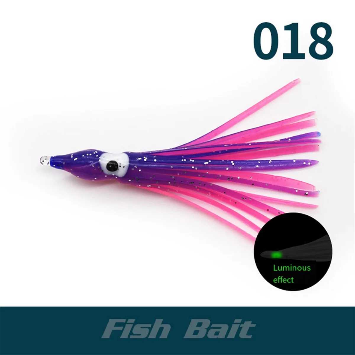 Baau luminosa polvo macio isca pvc polvo isca multi-cor falso peixe isca mar barco de pesca isca de pesca 018