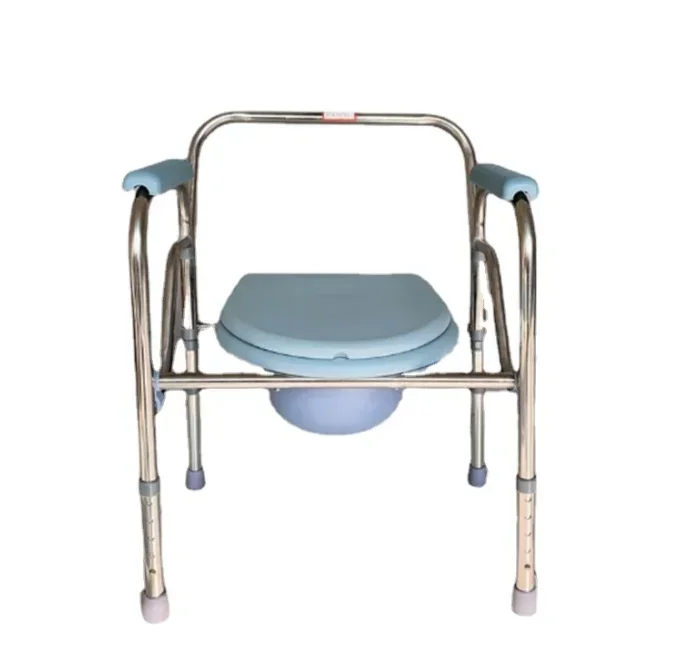 Asiento de inodoro plegable Silla cómoda de acero inoxidable para personas mayores