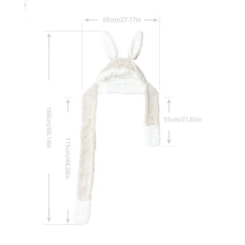 Neue Mode Schal Hut Handschuh Frauen Nette Große Ohr Bunny Beanie Winter Warme Weiche Verdickung Tasche Warme Ohr Hüte Mit Kapuze 3 in 1