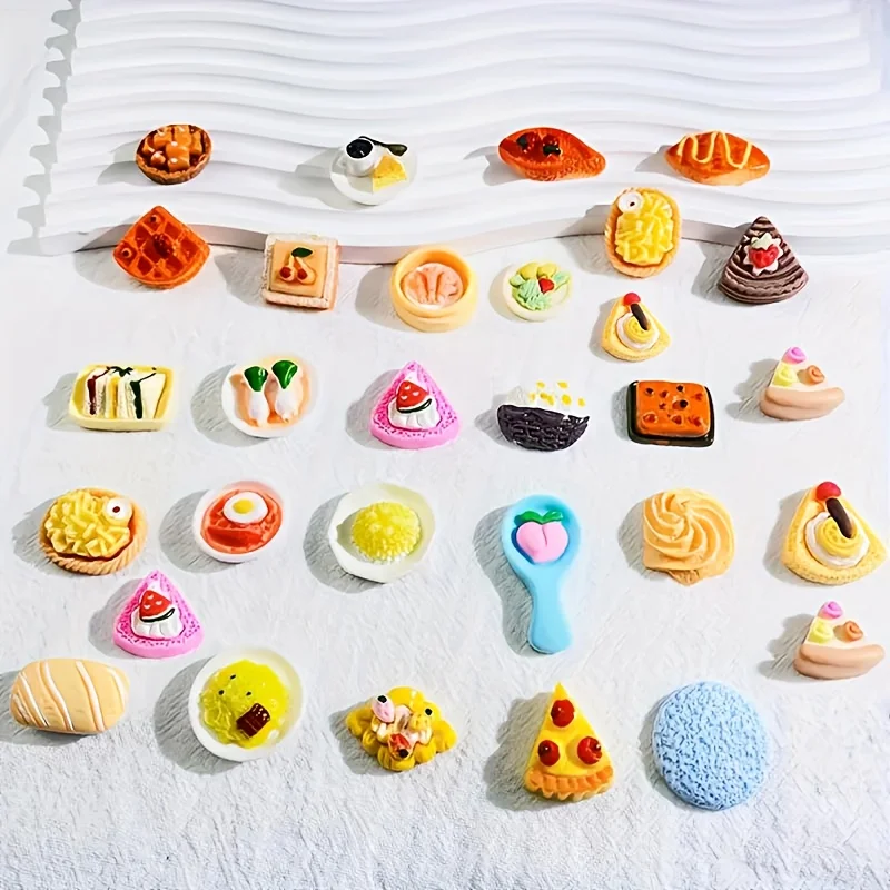 มินิอาหารของเล่นผสมสไตล์เรซิ่นอาหารตุ๊กตาครัว Mini อาหารรูปปั้น DIY อุปกรณ์เสริมของขวัญวันฮาโลวีนคริสต์มาส
