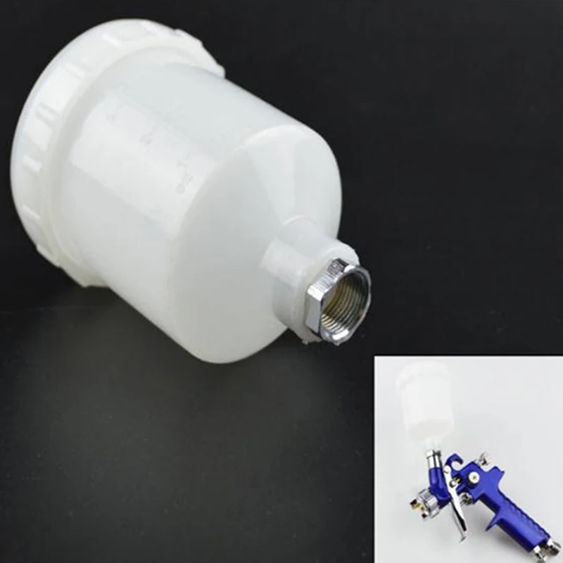 125/250/600ml Plastica Spray Vernice Tazza Spruzzatore Tazza Aria Gravity Feed Vernice Spray Pot Connettore Filettato Per Parti di Pistola A Spruzzo