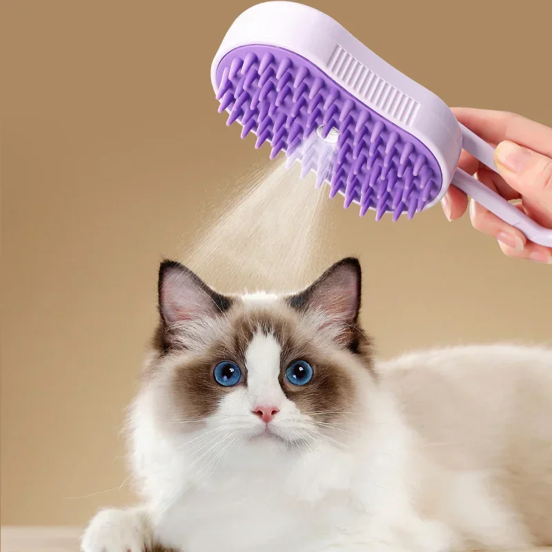 Pente explosivo para animais de estimação, spray elétrico, pente de massagem para cães e gatos, spray de um toque, massagem anti-voador, pente de banho para gatos