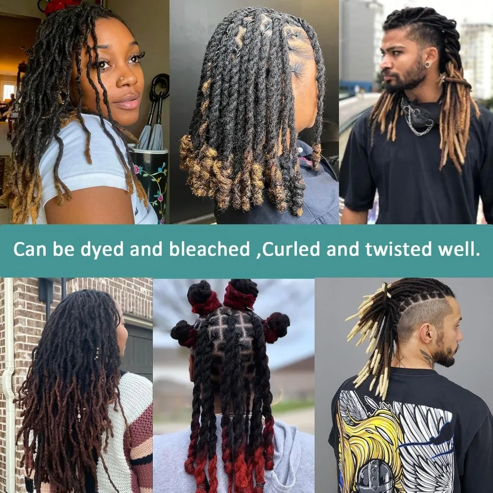 0.6 cm 100% Extensions de cheveux humains Dreadlock T1B/27/30/99j Extensions Loc cheveux humains Extensions Loc permanentes cheveux humains