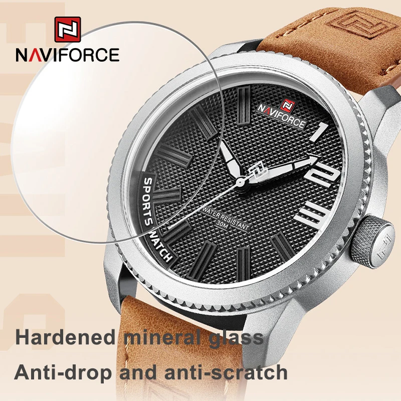 Original NAVIFORCEนาฬิกาสําหรับชาย2022ใหม่ควอตซ์กีฬานาฬิกากันน้ําแฟชั่นคุณภาพสูงชายนาฬิกาข้อมือหนัง