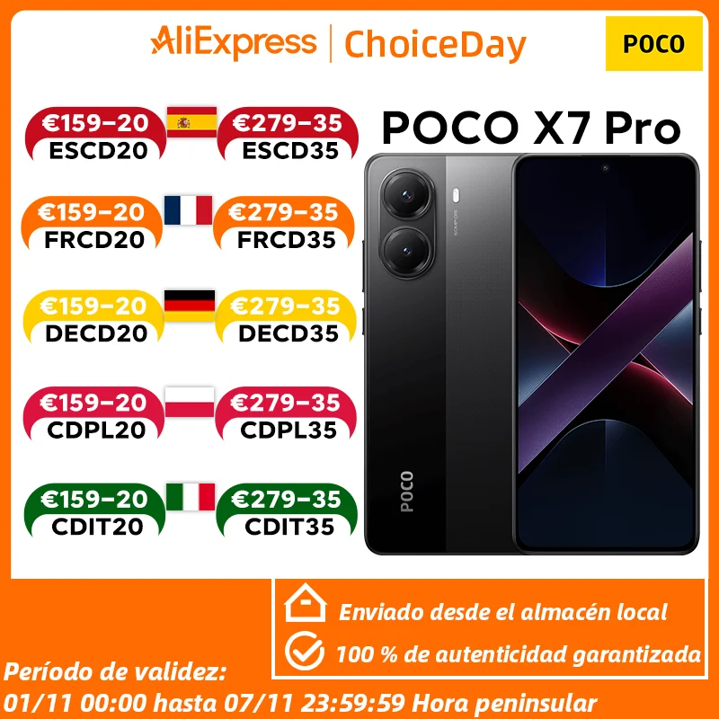 【Marca +】POCO X7 Pro Smartphone Dimensity 8400-Ultra 6000mAh 90W HyperCharge Pantalla AMOLED de 6,67" NFC Xiaomi HyperOS 2